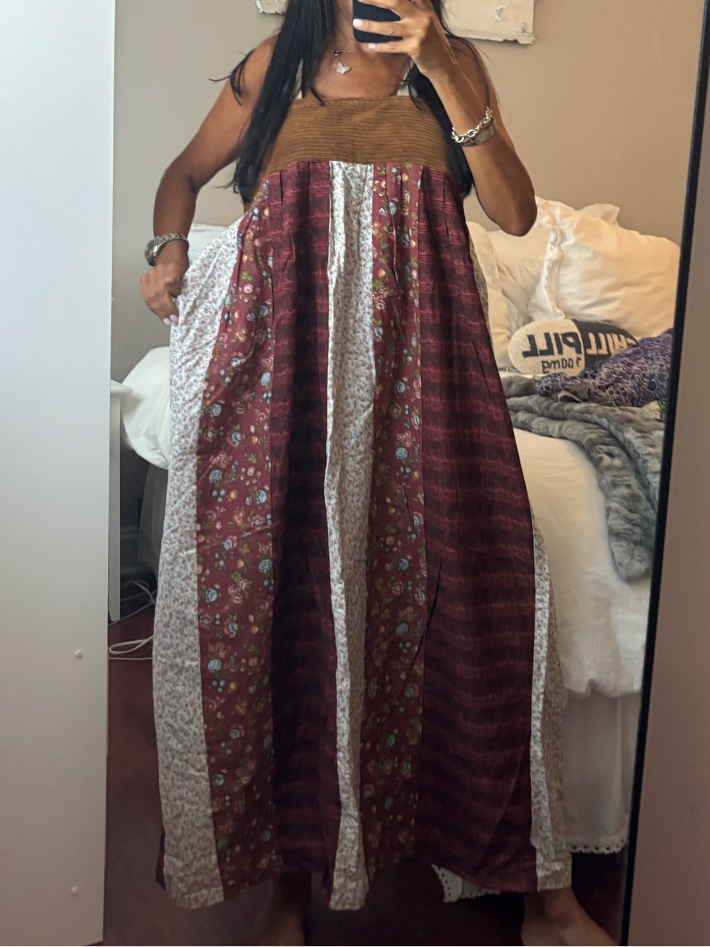 Boho Hippy Grateful Dead Maxi Patchwork Dress. L/XL